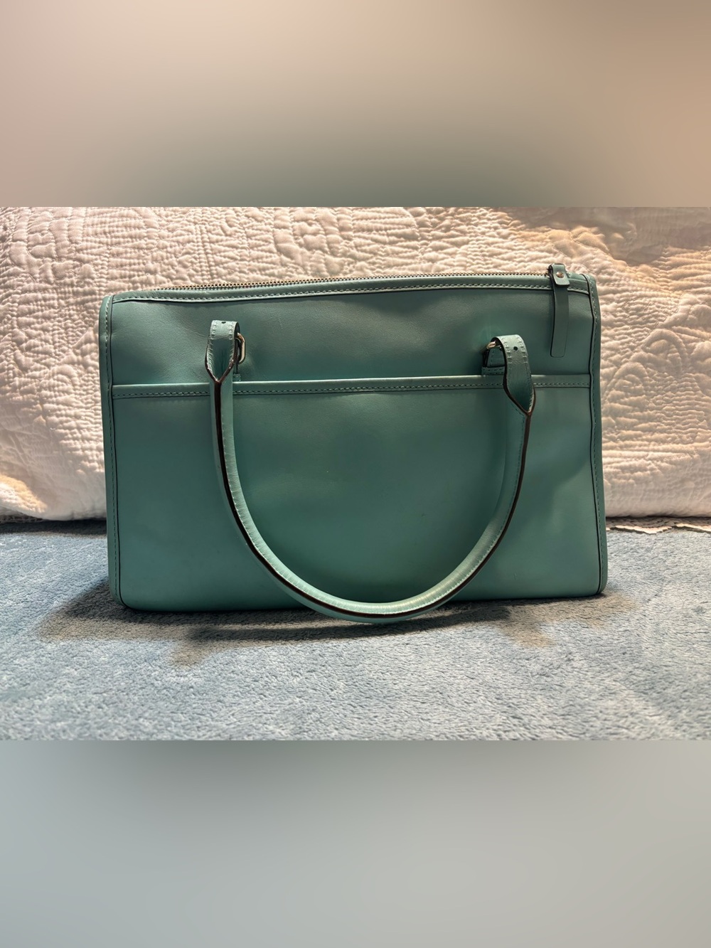 kate spade mint tote with gold logo - Picture 2 of 3